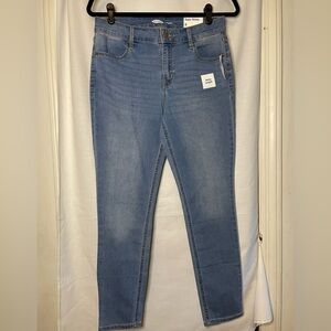 NWT Old Navy Blue Super Skinny Jeans with Sleek Fit Ankle Length Size 8